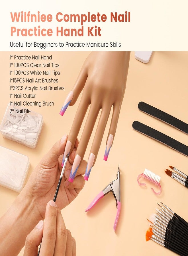Wilfniee Practice Hand for Acrylic Nails: Nail Tips Won't Fall off From Fake Nail Practice Hand - Flexible Nail Mannequin Hand Practice for Beginners - Image 2